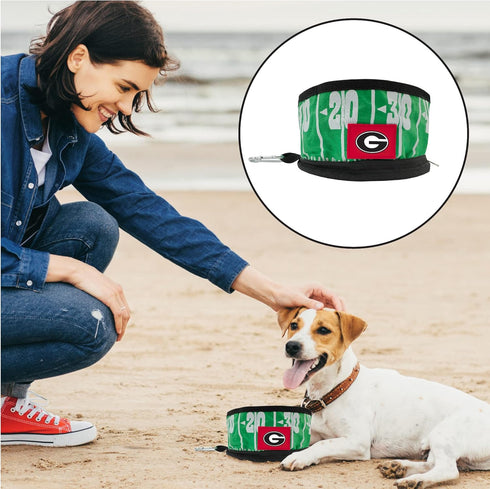 NCAA Georgia Bulldogs Pets First Collapsible Dog Travel Bowl Set, 2 Pack Food and Water Bowls for Dogs, Best Portable & Lightweight Leak-Proof Dog...