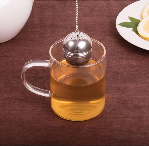 HIC Loose Tea Leaf Tea Strainer and Herbal Infuser, 18/8 Stainless Steel, Pierced Tea Ball, 1.75-Inch...