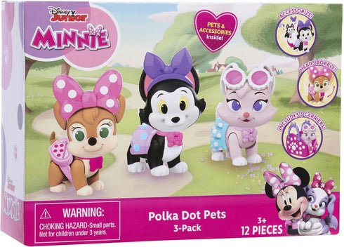 Disney Junior Minnie Mouse Polka Dot Pets 3-Pack Figures, Officially Licensed Kids Toys for Ages 3 Up, Amazon Exclusive...