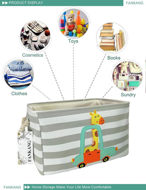 FANKANG Rectangular Laundry Basket Nursery Storage Fabric Storage Bin Storage Hamper,Gift Baskets(Giraffe)...