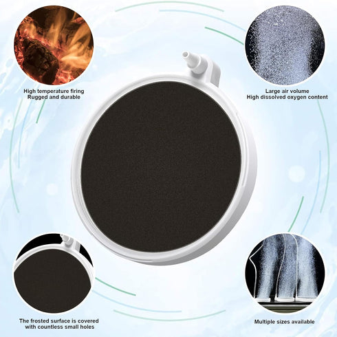 boxtech Air Stones for Fish Tank - 3.2 Inch Aquarium Ultra-High Dissolved Oxygen Diffuser Bubbler, Nano Oxygen Aerator Stone for 30-70 Gallon Hydr...
