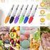 6 Pieces 7 Inch Mini Silicone Tip Tongs Kitchen Serving Tongs Small Metal Locking Tongs for Salad Grilling Cooking, 6 Colors...