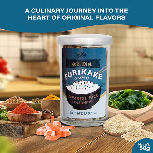 Fusion Select Furikake Rice Seasoning - Katsuo Komi Furikake Seasoning Mix with Shrimp, Bonito Flakes - Japanese Spices Topper for Noodles, Onigir...