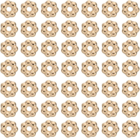 2000Pcs Flower Shape Septal Bead 6mm Tibetan Style Daisy Spacer Beads Loose Beads for DIY Bracelet Necklace Jewelry Making Supplies Golden...