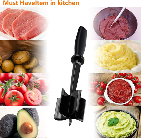 Meat Chopper, Ground Meat Chopper Utensil, Multifunctional Heat Resistant Masher and Mix Chopper for Hamburger Meat, Ground Beef, Turkey and More,...