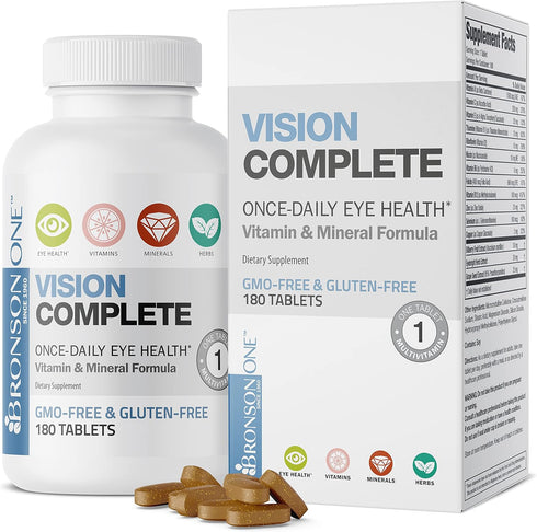 Bronson ONE Daily Vision Complete Eye Health Support Multivitamin Multimineral Supplement Formula, 180 Tablets...
