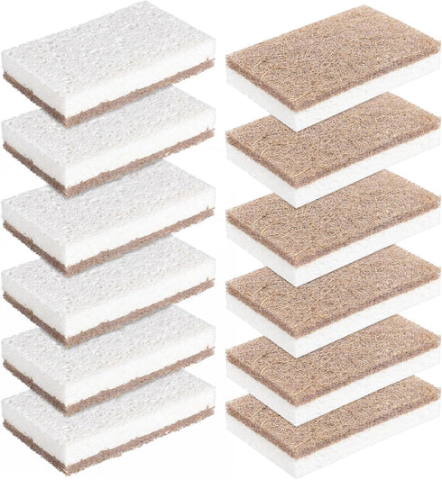 FRCOLOR Scrub Sponges Kitchen 12 Count, Cleaning Sponges Scrubber Sponge Household Cleaner Tools for Washing Dishes, Pots and Pans...