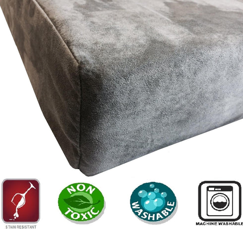 Dogbed4less DIY Pet Bed Pillow Grey MicroSuede Duvet Cover and Waterproof Internal case for Dog and Cat at 37X27X4 Inch - Covers only...
