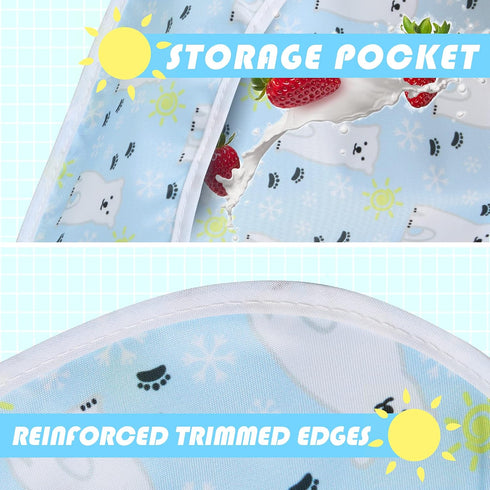 Little Dimsum 3 pack Baby Waterproof Bib Easy to Clean Feeding Weaning Bibs Adjustable Closed for Babies Toddlers with Large Pocket 6-36Months(Pen...