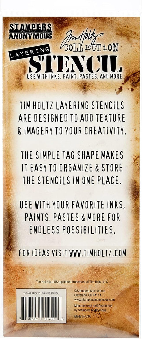 Stampers Anonymous Tim Holtz Layered Stencil 4.125"X8.5", Bricked...
