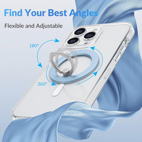 metisinno Magnetic Phone Ring Holder for iPhone 15 14 13 12 Magsafe Accessories - Magnetic Phone Grip - Adjustable Phone Finger Ring Grip - Remove...
