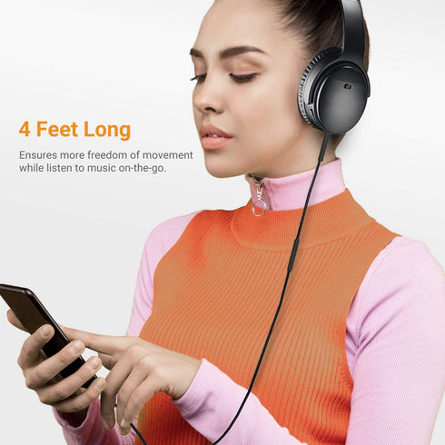 Cubilux 3.5mm to 2.5mm Headphone Cable with MIC Compatible with Bose QuietComfort 45/35/25 Noise Cancelling 700, Sennheiser Momentum 4, JBL Tune 7...