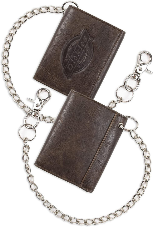 Dickies mens Leather Trifold Wallet, Dark Brown, One Size US...