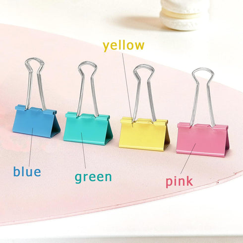 ZZTX Large Binder Clips Paper Clamps Clips Assorted Color, 1.6 Inches, 24 Pieces...
