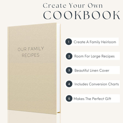 Blank Recipe Book To Write In Your Own Recipes - Family Cook Book Journal Notebook With Recipe Templates To Create A Personalized Cookbook - Table...