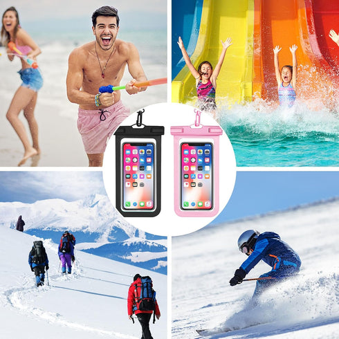 Waterproof Phone Pouch, IPX8 Waterproof Cell Phone Case for iPhone 15 14 13 Pro Max Plus Galaxy S22 S23 up to 7" Essential Dry Bag for Beach Cruis...