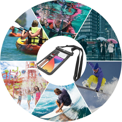 Double Space Waterproof Phone Pouch Case for Motorola Moto G Stylus G Power G 5G G Pure G Play Edge, 8.5" Large Underwater Phone Holder Cellphone ...