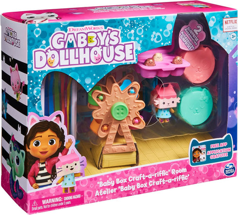 Gabby's Dollhouse, Baby Box Cat Craft-A-Riffic Room with Exclusive Figure, Accessories, Furniture and Dollhouse Delivery, Kids Toys for Ages 3 and...