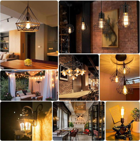 hansang E26 Edison Light Bulbs Dimmable 2700K Warm White, Vintage Edison Bulbs 60 Watt Equivalent LED, 6W Filament Light Bulbs CRI 85+, ST58 LED B...