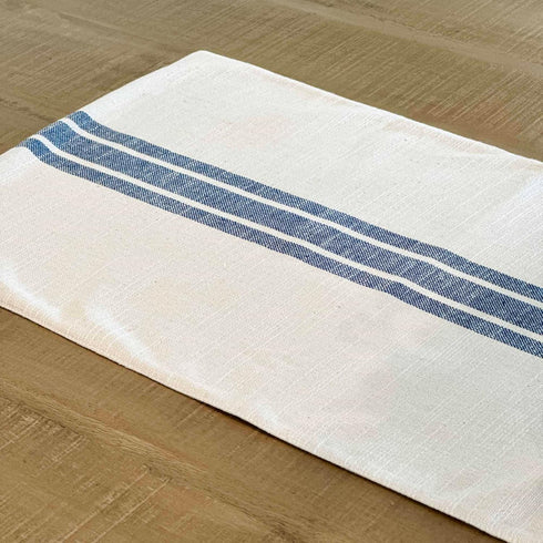 Piper Classics Market Place Blue Grain Sack Stripe 36" Table Runner...