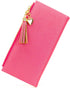 SUMGOGO Slim Wallet for Women Long Tassel Zipper Clutch Purse Handbag Card Case Wallet (rose red)...