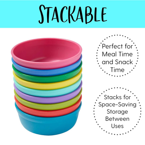 ECR4Kids My First Meal Pal Snack Bowls, Kids Plastic Tableware, Stackable and Dishwasher Safe, Stackable Bowls for Baby, Toddler and Child Feeding...
