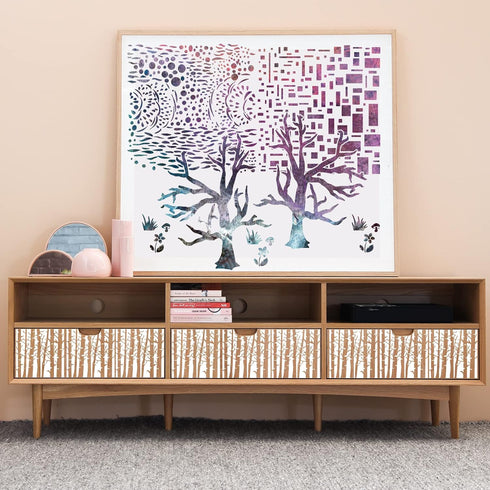 12 Pcs Mixed Media Stencils Sea Bubbles Spirals Template Cell Theory Cubist Stencil Aspen Trees Branches Painting Stencils for Canvas Arts Journal...