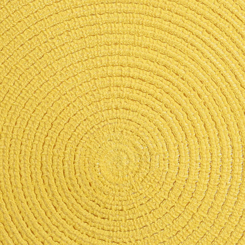 SHACOS Round Braided Placemats Set of 4 Washable Kitchen Table Placemats for Home Wedding Party (Yellow, 4)...