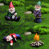 4Pcs Miniature Garden Gnome Set, Wizard Gnome 3D Dwarves Fairy Garden Gnome Statue Kit, Mini Outdoor Sculpture Garden Figurine Decoration for Lawn...