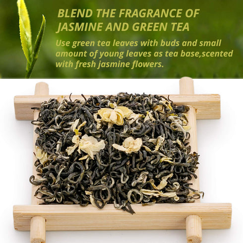 Oriarm Bi Tan Piao Xue Jasmine Green Tea 250g - Chinese Green Jasmine Tea Loose Leaf - Yuqian 3rd Grade...