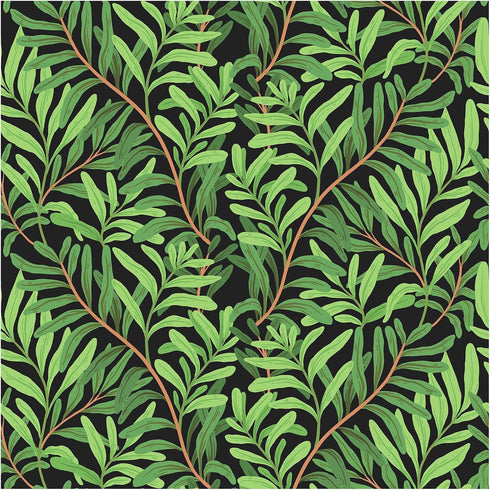 HAOKHOME 93382-1 Peel and Stick Wallpaper Forest Removable Stick on Contact Paper for Kitchen Morris Decor Black/Green/Brown 17.7in x 9.8ft...