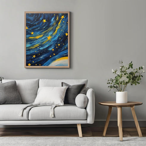 Posterizer 1 pcs- starry night inspired landscapes-nature-oil painting style 5-Landscape & Nature Art-Floral Botanical Art- Decor for Home & Offic...