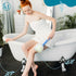 2in1 Shower Brush with Loofah - Long Handle Back Scrubber Brush Exfoliating Skin Bath Mesh Sponge Back, Body, and Feet, Soft Massage Bristles for ...
