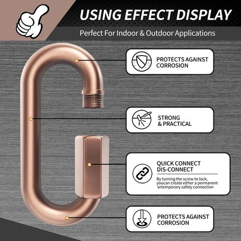 3.5" Chain Quick Links, 1 Pcs 3/8" Marine Grade Screw Chain Links, Large Opening Chain Connector Chain Coupler, 2000 Lbs Capacity...