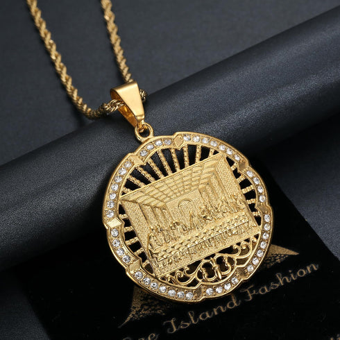 Lord's Supper Pendant Stainless Steel Necklace For Men Women, The Last Supper Jesus with His Disciples 24 Inch Rope Chain Christian Jewelry Gift...