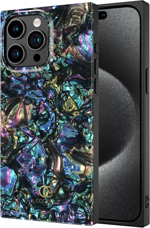Cocomii Rectangle Case Compatible with iPhone 14 Pro Max - Compatible with MagSafe, Luxury, Slim, Glossy, Opalescent Pearl, Iridescent Glitter, Ea...
