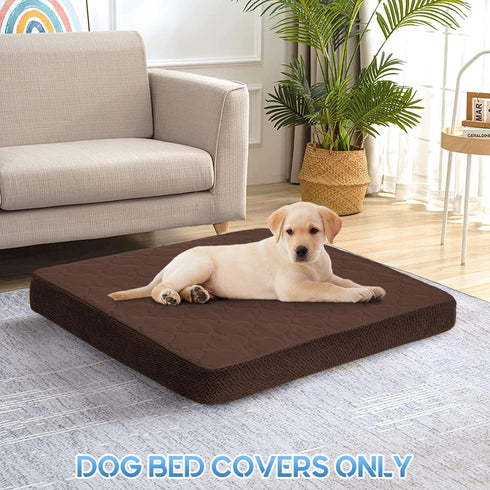 CHHKON Dog Bed Covers Replacement Washable Waterproof Pet Puppy Bed Cover for Dog(Brown,20x15x6 inch)...