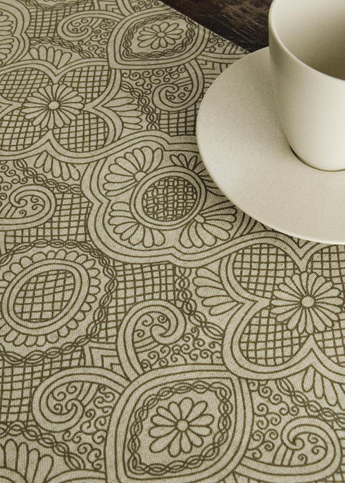 Heritage Lace Duet Table Runner, 13" x 72", Flax...