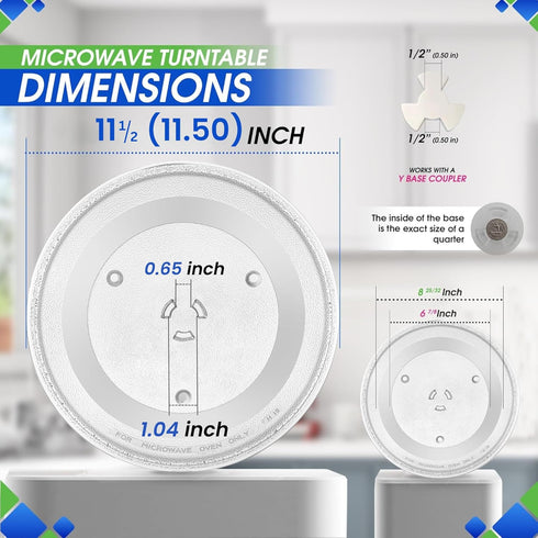 Microwave Plate Replacement 11.5” WB49X10224 Compatible with GE Microwave Glass Plate - Exactly Replaces Rotating Glass Turntable Tray - Oven Spin...
