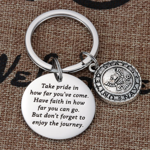 Kivosliviz Navy Keychain Gifts for Men In Military Deployment BF Graduation Inspirational Us Navy Keychain...