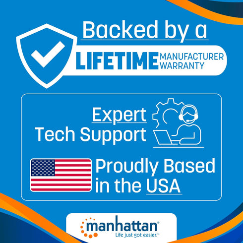 Manhattan Laptop Lock - with 4.6 ft Security Cable, K-Slots, Radial Lock Design with 2 Keys Included - For Computer, Notebook, Displays, Projector...