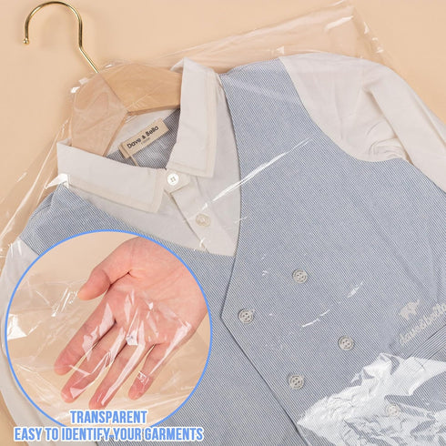 50 Pack Plastic Dry Cleaning Bags, 60x120 cm Dry Cleaner Bags Plastic Clear, Dust-proof Plastic Garment Bags for Dry Cleaner, Home Storage, Travel...