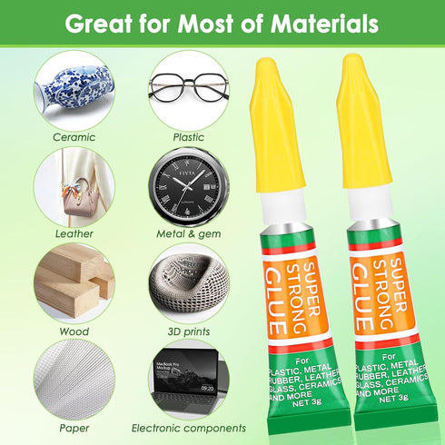 30 X 3G Multipack Superglue Cyanoacrylate Adhesive, Instant Bonding Mini Single Use Tubes for Plastic, Wood, Metal, School Crafts, Rhinestone Jewe...