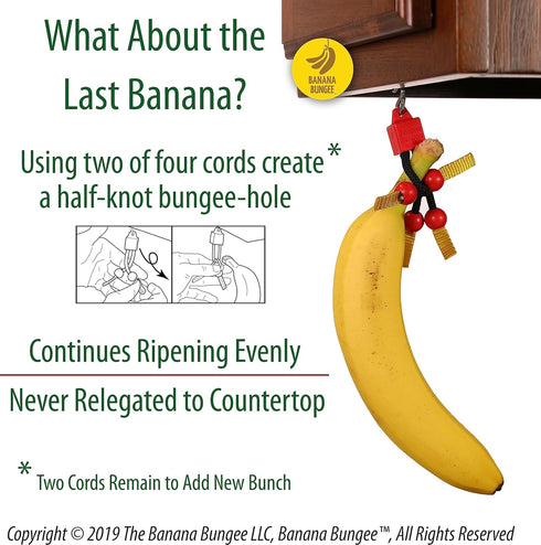 Banana Bungee Red Banana Hook Holder, Made in USA; Multiple Bunches or Single Banana Hanger...