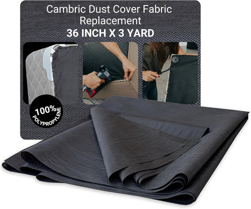 House2Home 36 Inch x 3 Yard Upholstery Black Cambric Dust Cover Fabric Replacement for Sofas, Chairs, Conceals Frame and Staples Inside Furniture...