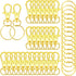 104PCS Swivel Snap Hooks with Key Rings, Metal Lobster Claw Clasp, Keychain Rings for Crafts (Gold, 1.2inch(32mm)...
