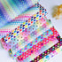 Shalun Heart Faux Leather Glitter PU Canvas Sheets 8x12inch Shiny Colorful Rainbow Printed Quilt Sewing Fabric Charm Pack for Applique Patches Cra...