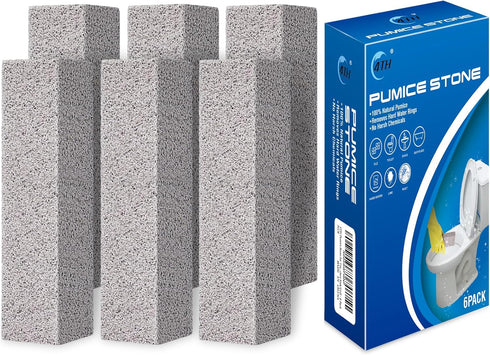 4TH Pumice Stone for Toilet Bowl Cleaning,Scouring Stick Powerfully Away Limescale Stain,Hard Water Ring, Calcium Buildup,Iron&Rust. Remover for T...