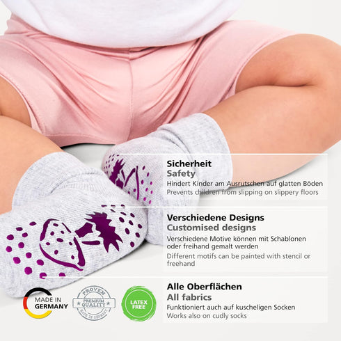 Viva Decor ABS Sock Stop (2.77 Fl oz, Transparent) - Fabric Paint for Non-Slip Socks, Bath Mats & More - Latex-Free, Water-Based, Washable - Secur...