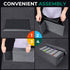 DVD Storage Box, Practical DVD Case Holder Organizer 15.75 x 8.46 x 6.3 Inch, DVD Rack with Lid and Index Labels to Hold up to 25 DVD Cases - Gray...